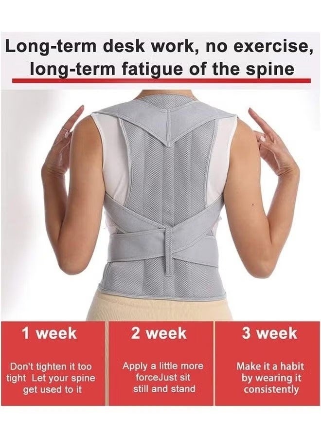 حزام تصحيح وضعية الجسم، مصحح وضعية الكتف، مشد تقويمي غير مرئي لدعم الظهر بشكل مستقيم، لتخفيف آلام الظهر (مقاس كبير جدًا) - Image 2